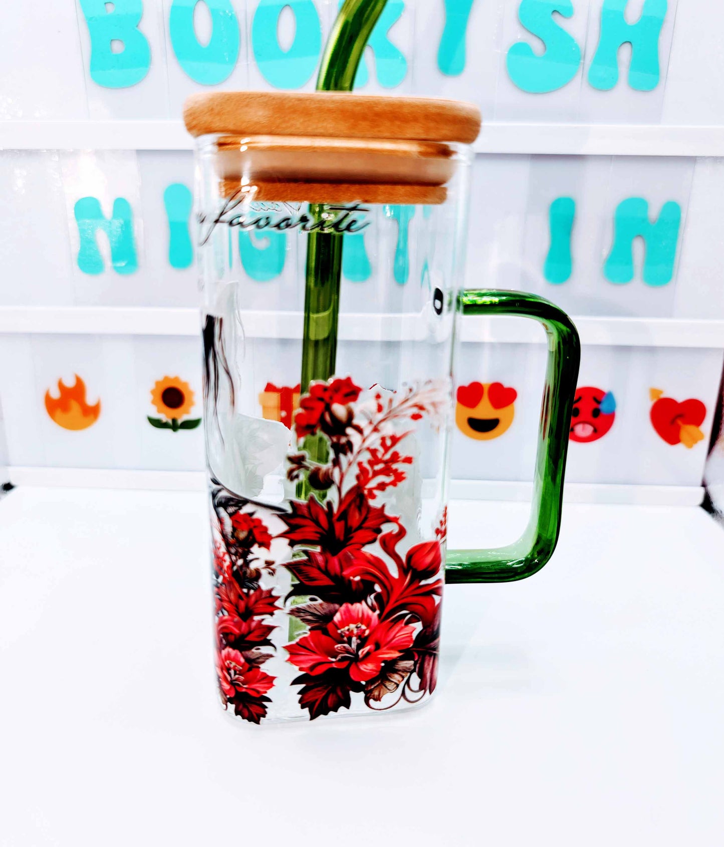 Glass cup - Your hands - Green handle