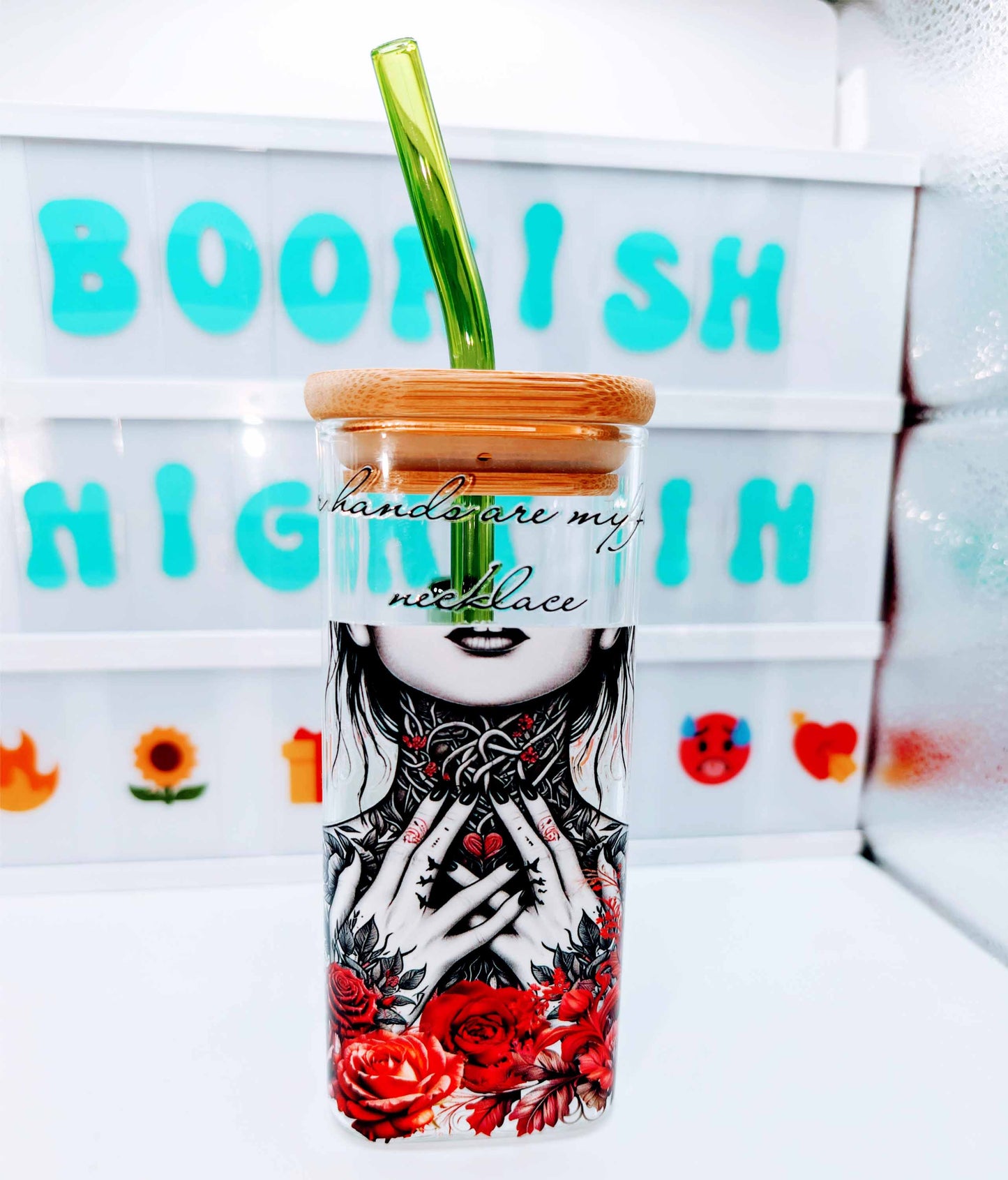 Glass cup - Your hands - Green handle