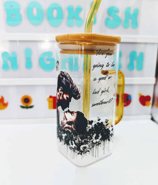 Glass cup - Good girl - Yellow handle