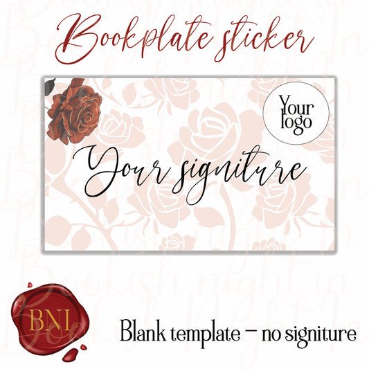 Pre-made bookplate - Roses