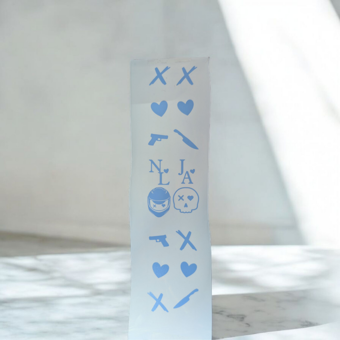 Lights out & Caught up stencils